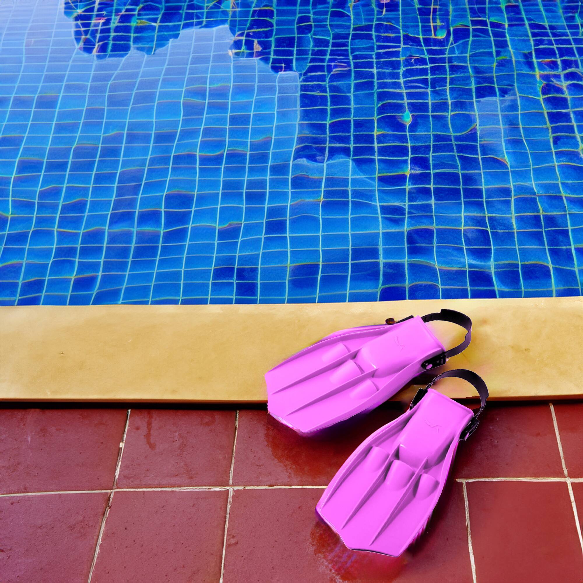 11.25" Florescent Pink Dolphin Recreational Swim Fins